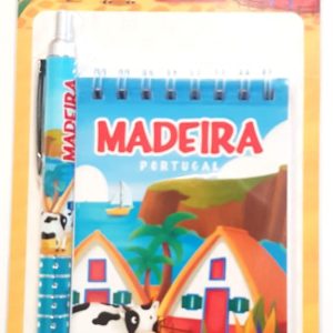 Bloco Notas + Esferografica Madeira