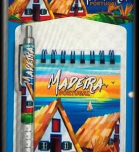 Bloco Notas + Esferografica Madeira