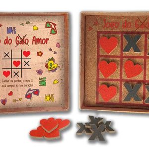 Mini Tabuleiro Jogo Do Galo Amor Cortiça